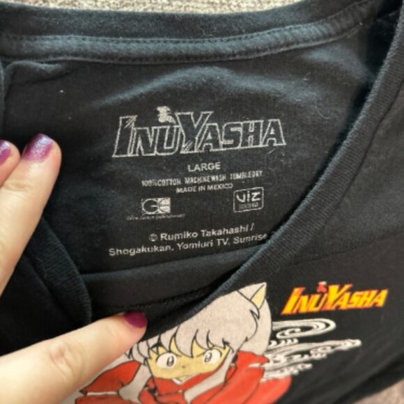 RARE Vintage Inuyasha Anime T-Shirt 2000s Y2k 00s L Large (Slim Fit) - Picture 2 of 3